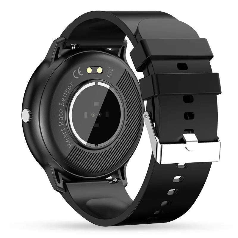 Sports step movement remote control camera watch with 1.28 inch screen, silicone strap, and USB 2.0 charging