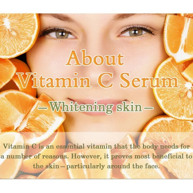 Vitamin C and hyaluronic acid facial serum bottle 10ml for skin brightening and moisturising