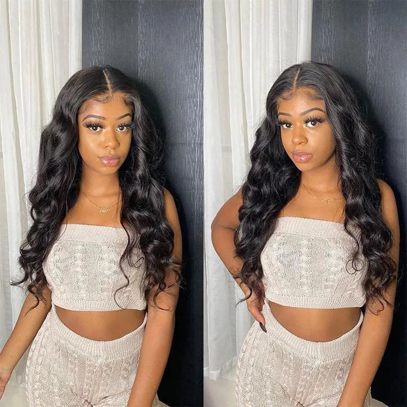 70cm long curly black wig with oblique bangs on a mannequin head
