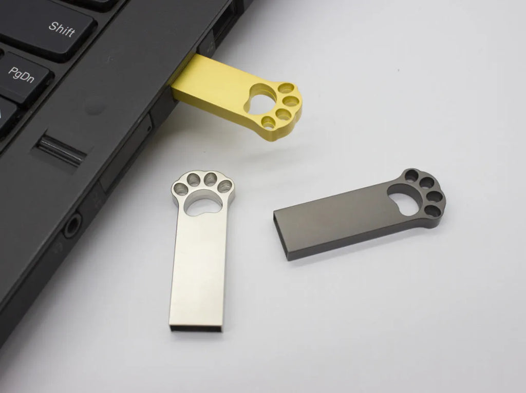 Metal USB flash drive customised gift U Disk with USB 2.0 in Black, Gold or Silver, sizes 4GB to 128GB