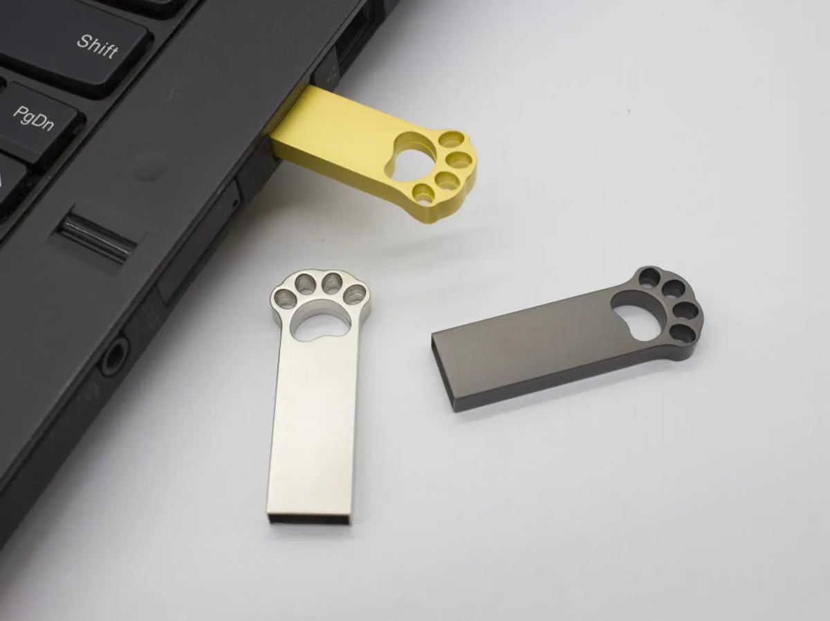 Metal USB flash drive customised gift U Disk with USB 2.0 in Black, Gold or Silver, sizes 4GB to 128GB