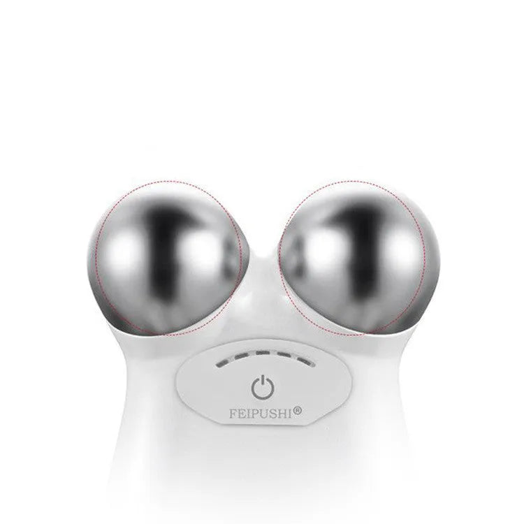 Micro current beauty instrument facial lifting device HS-858 in pink with compact design on white background