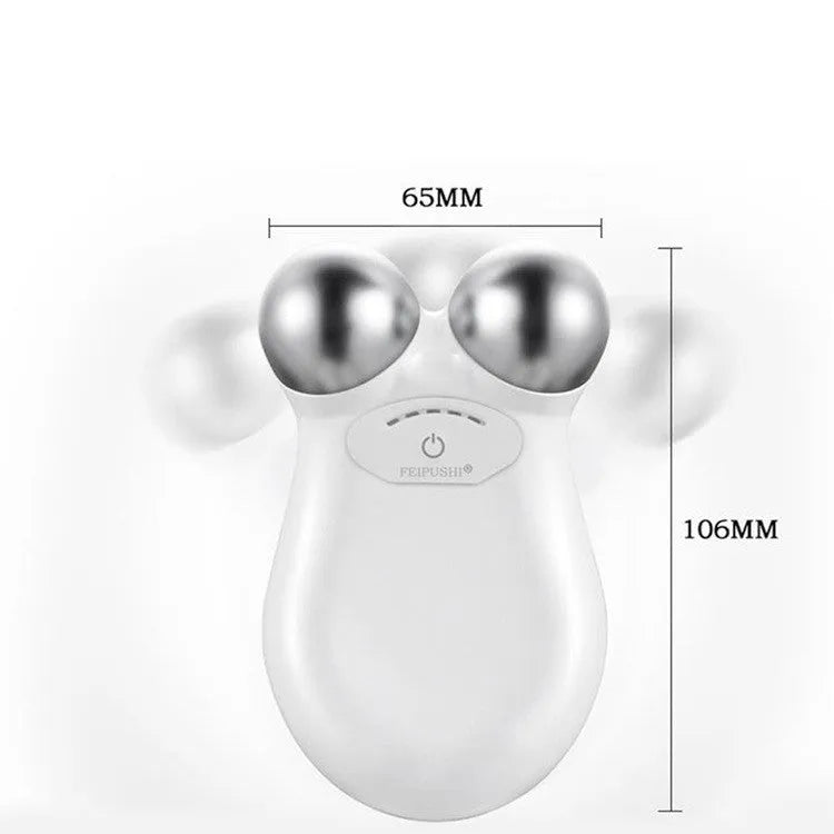 Micro current beauty instrument facial lifting device HS-858 in pink with compact design on white background
