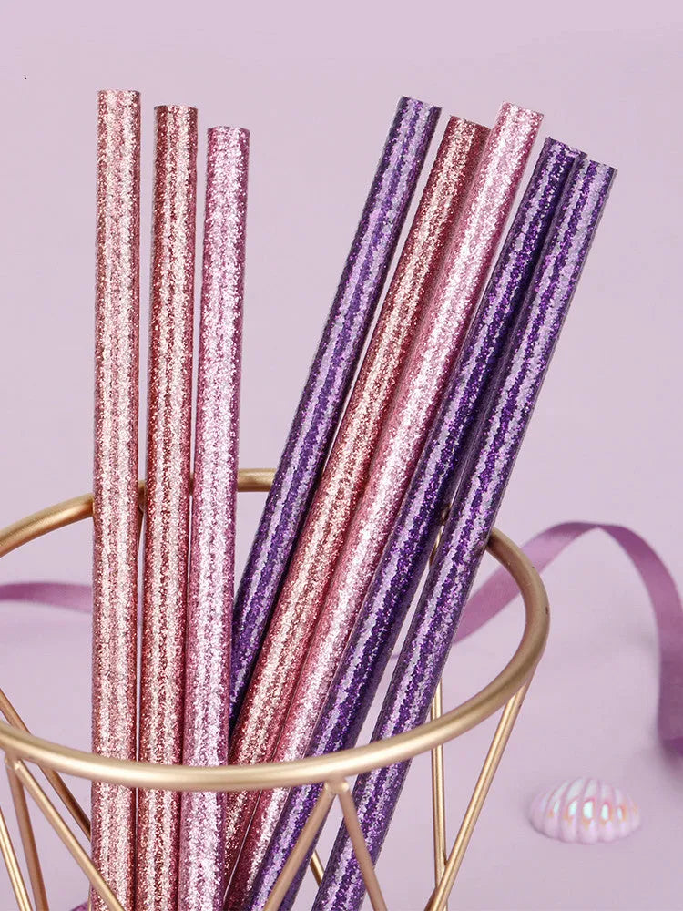 HB mixed colour pencil set with purple glitter and pale pink variants in display box packaging