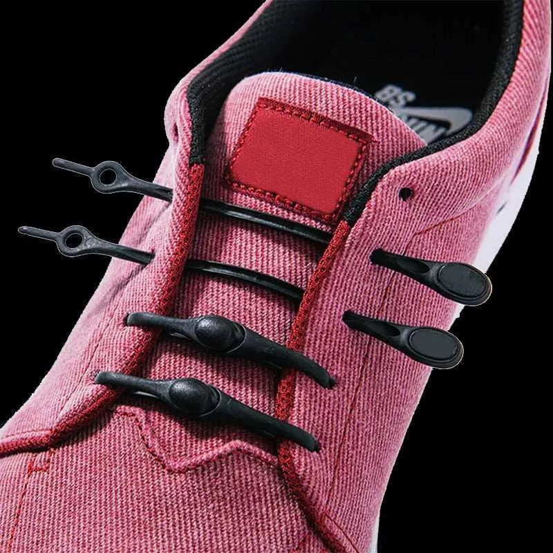 Silicone elastic shoelaces 11.5cm stretch to 30cm in twelve colours, lace-free replacement for sports shoes and trainers