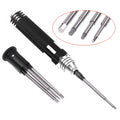 Black aluminium handle four-in-one hex screwdriver with four carbon steel bits for aeromodelling