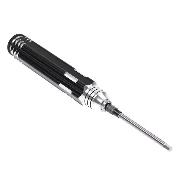 Black aluminium handle four-in-one hex screwdriver with four carbon steel bits for aeromodelling