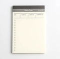 Business day planner notepad with paper cover, 52 inside pages and four cover options for desk use