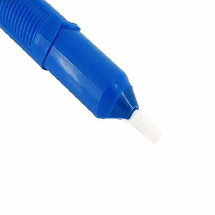 Manual solder sucker gun in blue, gold, or silver colour with ABS body and extended nozzle.