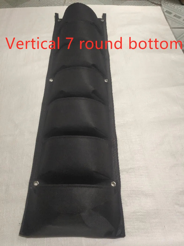 Vertical felt wall garden planter with 18 planting pockets for herbs and flowers