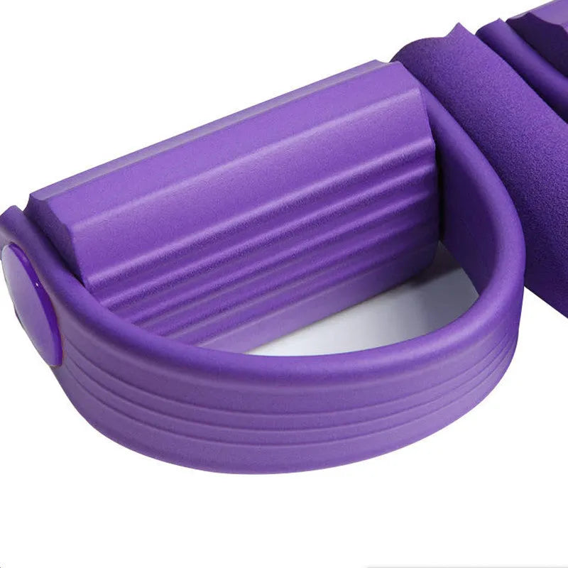 Three-tube removable TPE pedal tension device foot stretch rope for leg crunches in blue, pink, purple or red