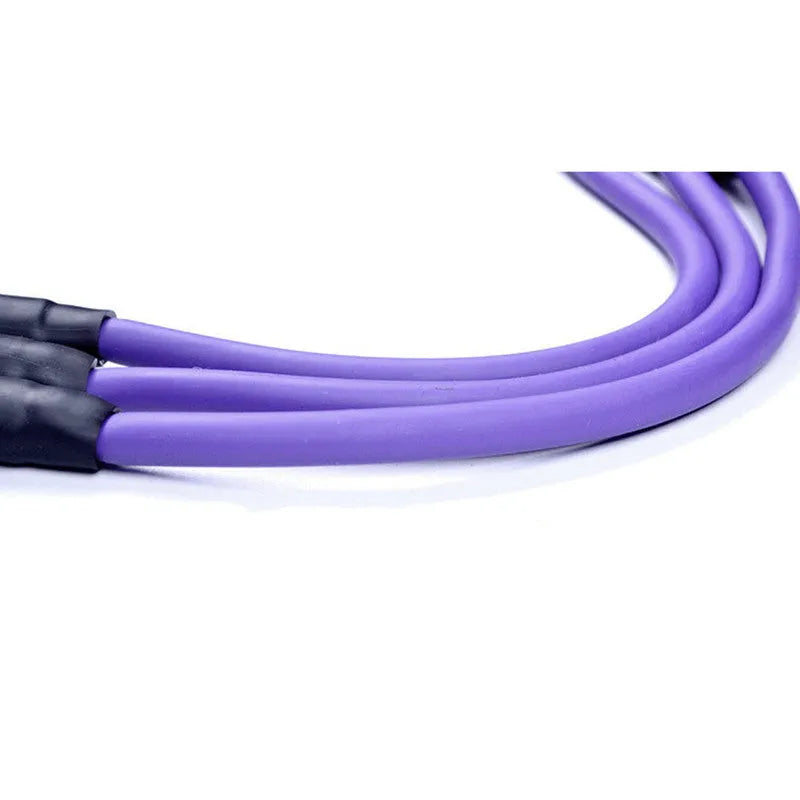Three-tube removable TPE pedal tension device foot stretch rope for leg crunches in blue, pink, purple or red
