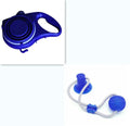 Plastic dog leash set with water bottle and cup in blue black or red colours for walking
