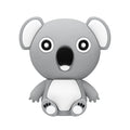 Cartoon silicone USB drive shaped like an anime koala in brown colour