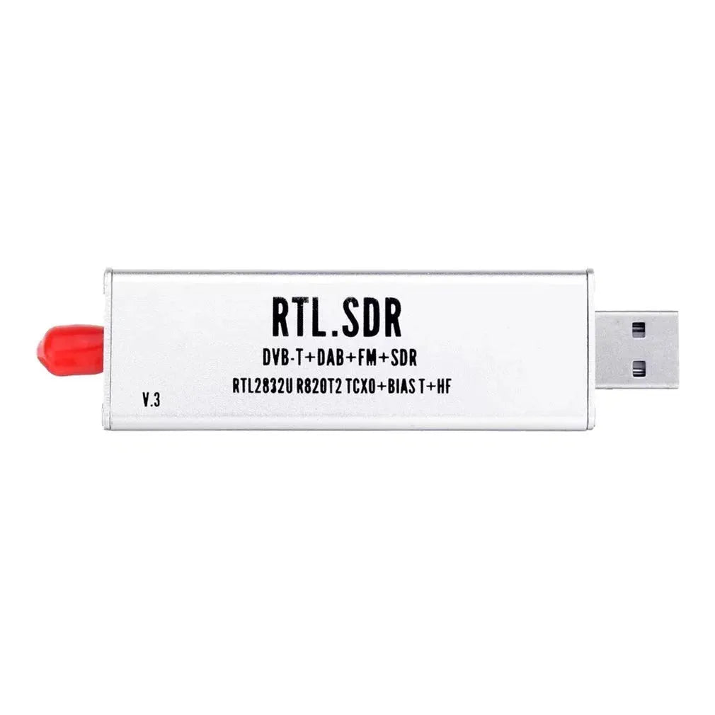 Black metal all-band software defined radio receiver with gold SMA connector for 25MHz-1700MHz coverage
