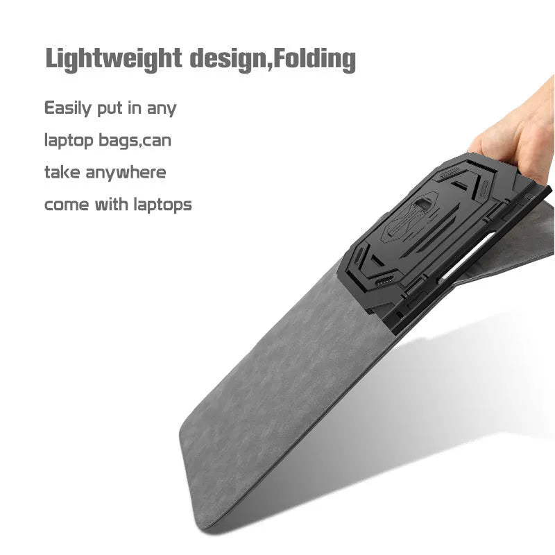 Folding plastic laptop stand with turntable for 10-17 inch notebooks, in black colour option