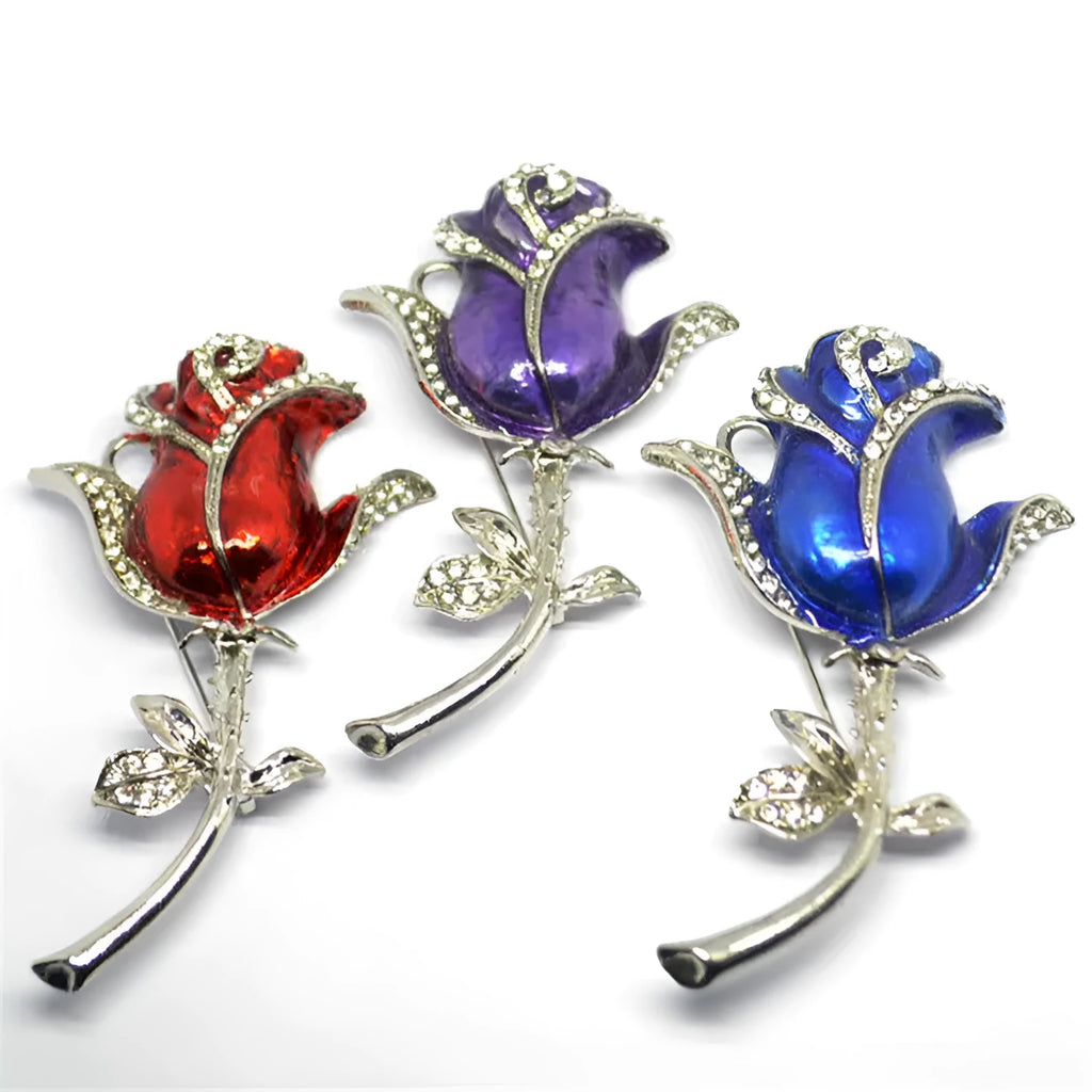 Crystal rose diamond-studded metal USB flash drive in Blue Purple Red with USB 2.0 interface