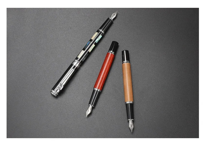 Ceramic colour lacquer pen with metal shell and three nib sizes including 1.5mm art pen