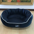 Summer cool dog kennel with mesh sides and brown cotton filling, available in multiple sizes and colours