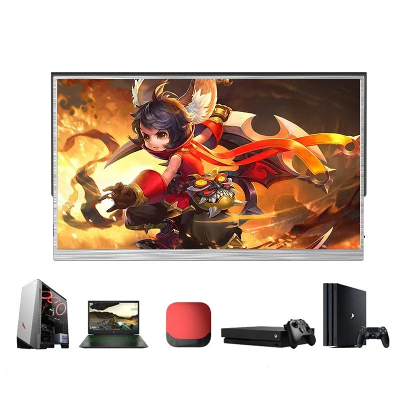 15-inch ultra-thin portable monitor with HDMI and USB-C cables on a table