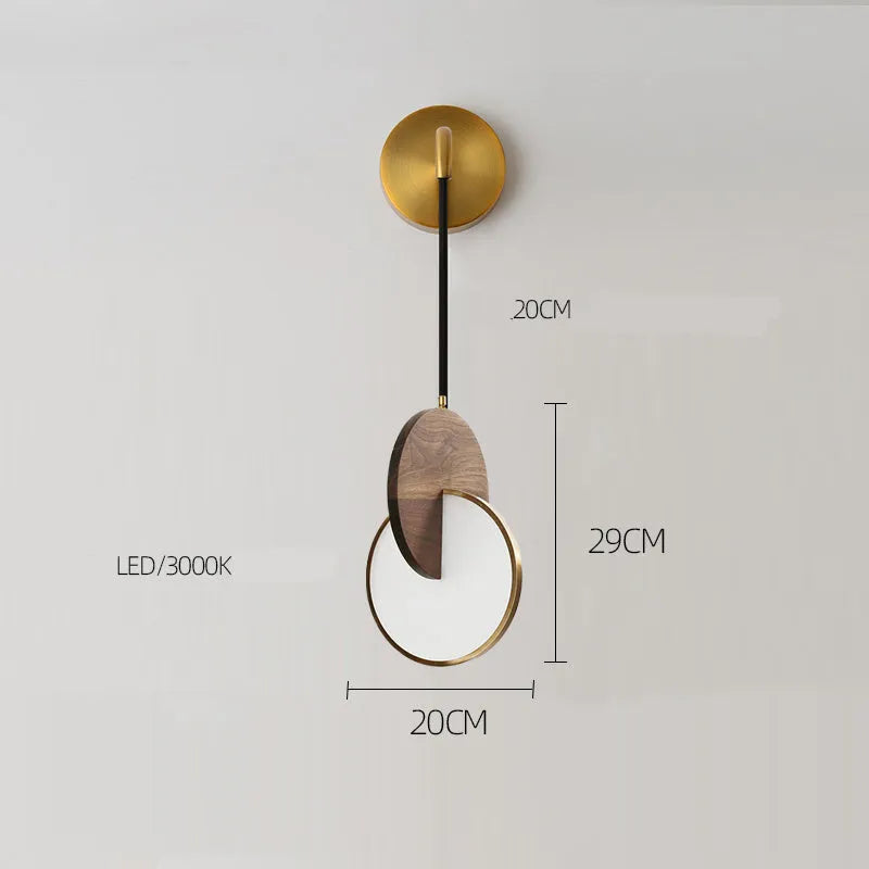 Modern long-line solid walnut wood wall chandelier with carved details and warm white LED light