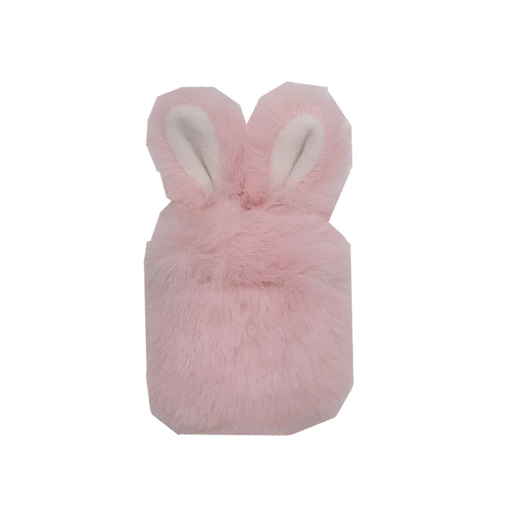 ISIDO brand pink silicone AirPods case cover with rabbit ears, shown next to a grey option.