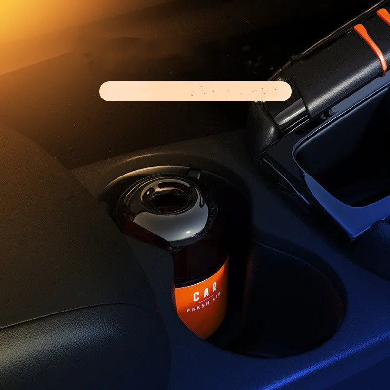 Solid aromatherapy balm car perfume in wooden cover with five colour options: black, red, yellow, orange, blue