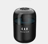 Solid aromatherapy balm car perfume in wooden cover with five colour options: black, red, yellow, orange, blue