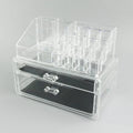 Clear acrylic foldable storage container with 18-litre capacity for cosmetic organisation