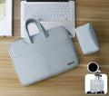 Blue waterproof PU leather laptop sleeve with zipper closure for MacBook protection