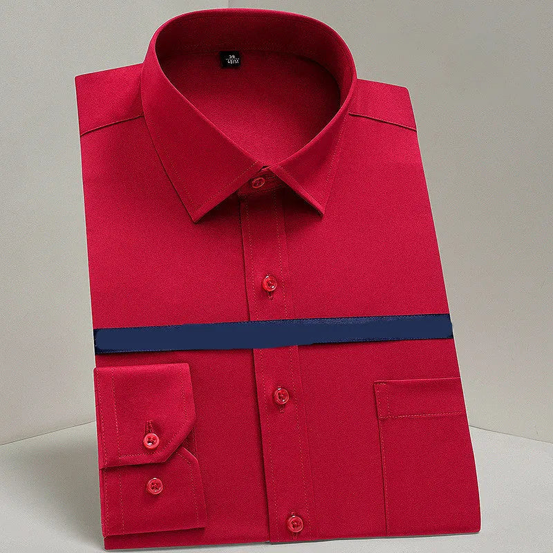 Men's mercerised stretch work shirt in colour 3-810, polyethylene fibre blend, size 40