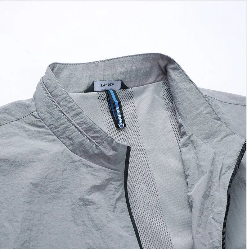 Kentino men's summer sun protection shirt in blue, lightweight polyester fabric with fashionable city styling