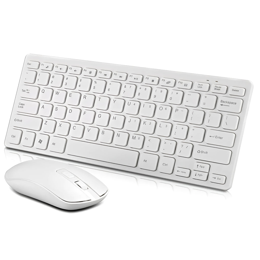 Wireless keyboard and mouse set with USB connection, 1200dpi optical mouse, black or white, 10m range