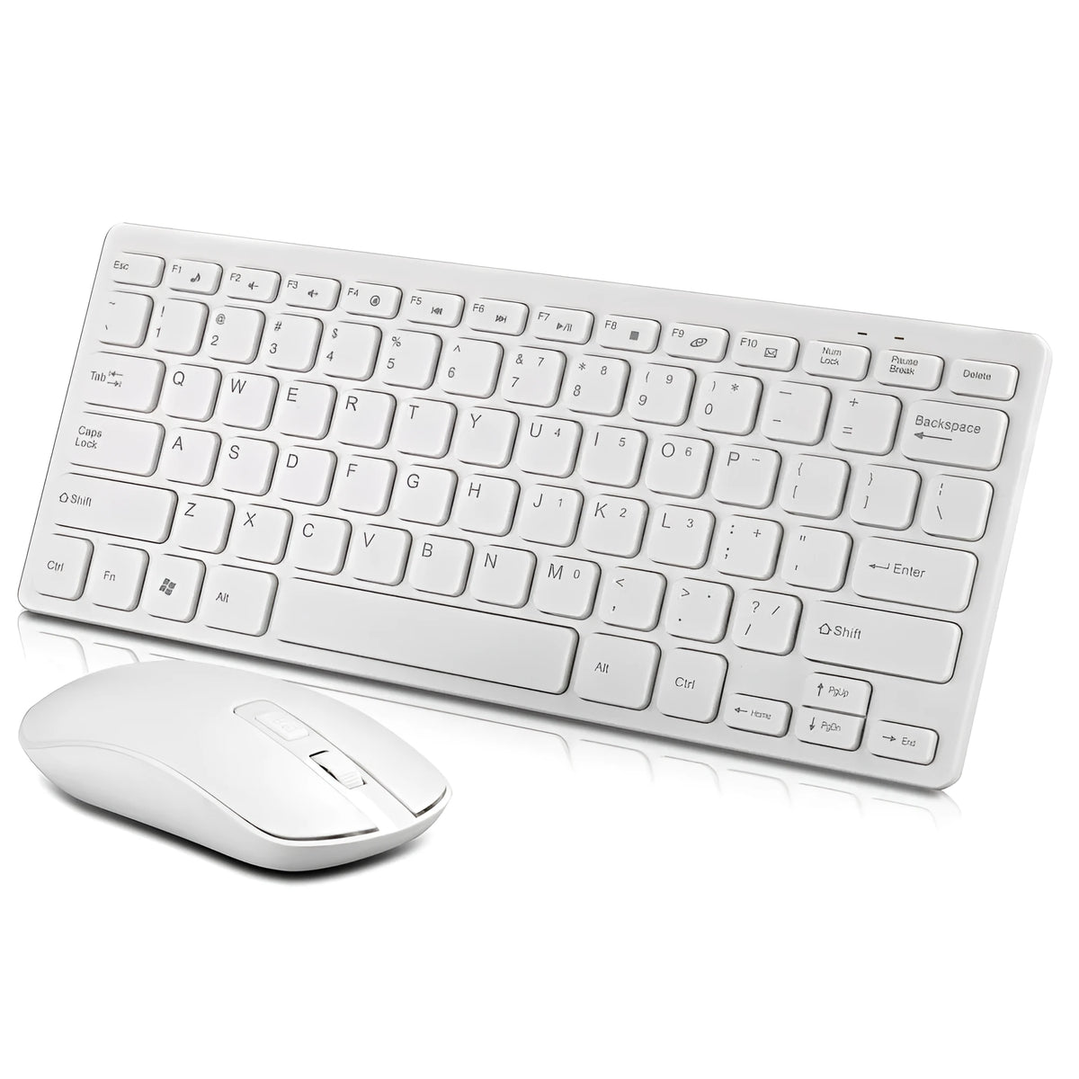 Wireless keyboard and mouse set with USB connection, 1200dpi optical mouse, black or white, 10m range