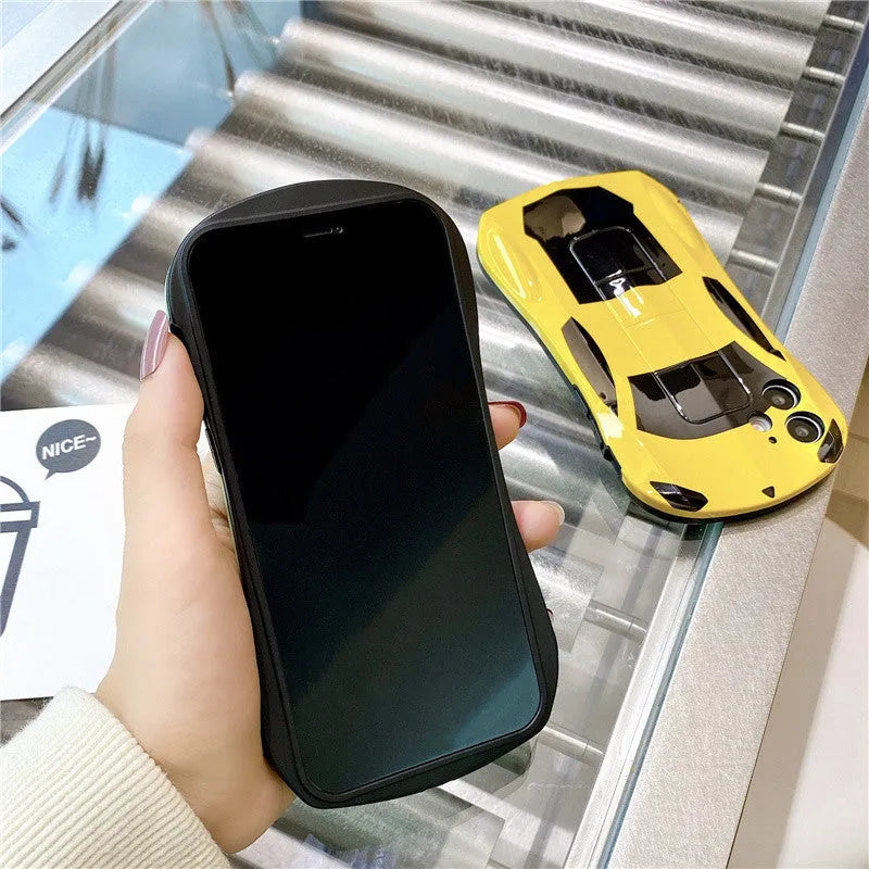 Sports car graffiti phone case in red for iPhone 12, soft silicone back cover