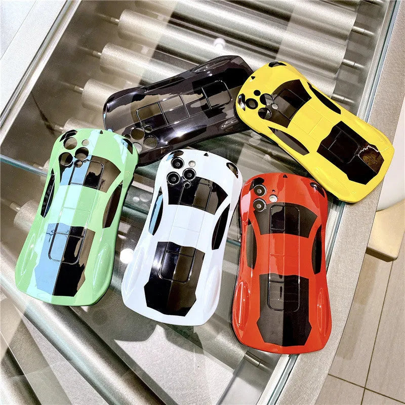 Sports car graffiti phone case in red for iPhone 12, soft silicone back cover