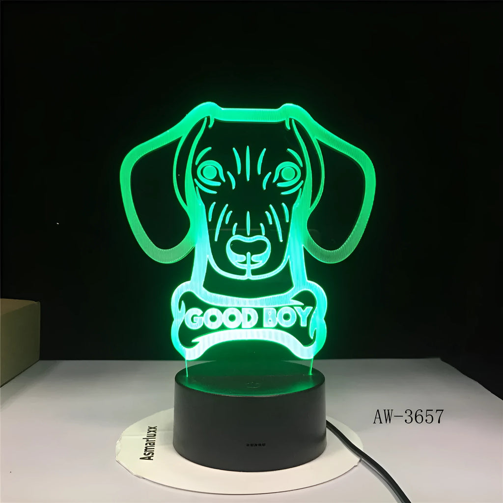 Colourful gradient LED table lamp with acrylic shade and remote control on a desk