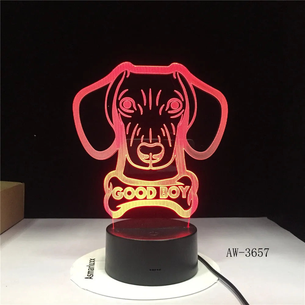 Colourful gradient LED table lamp with acrylic shade and remote control on a desk