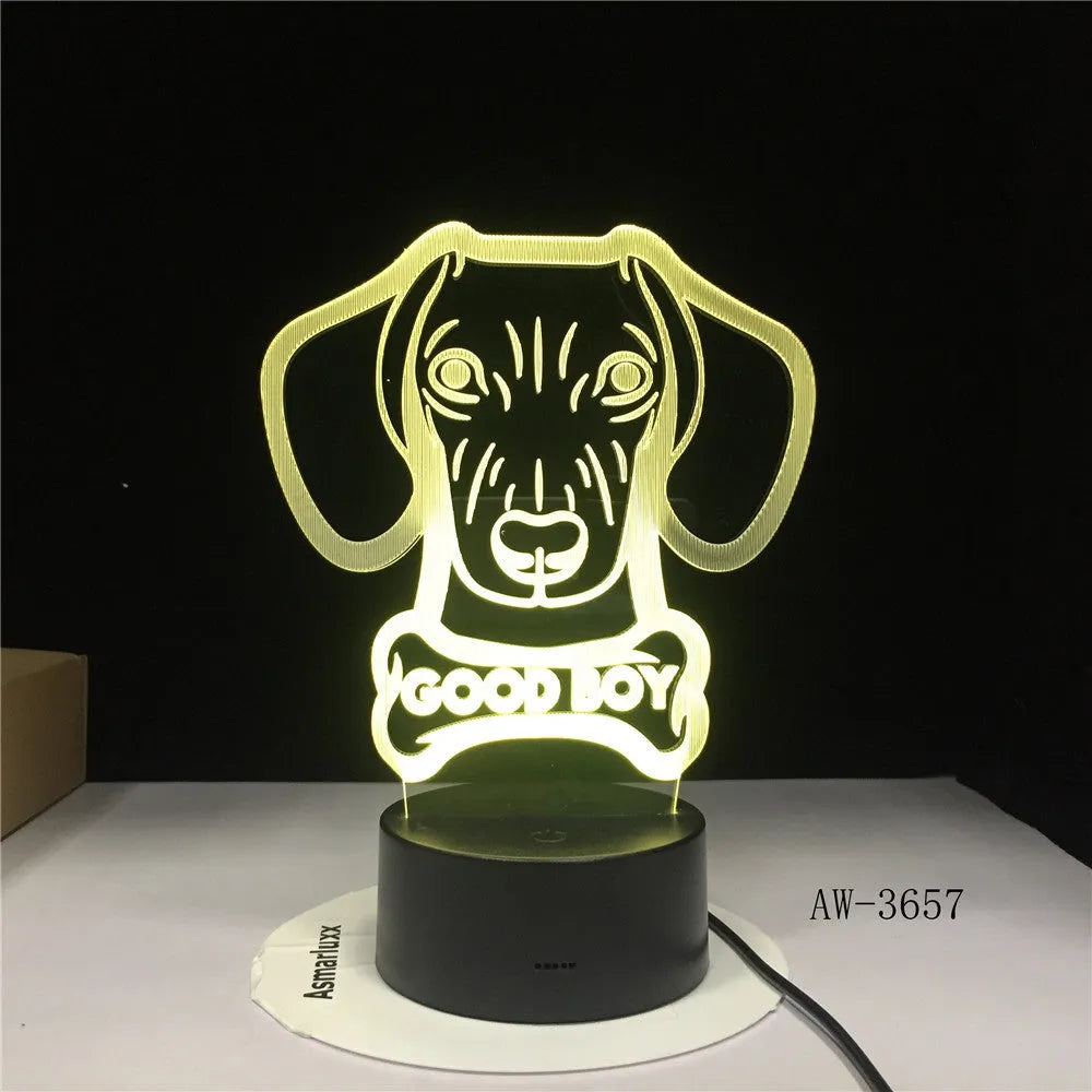 Colourful gradient LED table lamp with acrylic shade and remote control on a desk