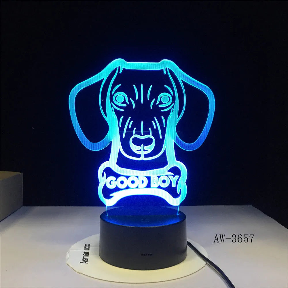 Colourful gradient LED table lamp with acrylic shade and remote control on a desk