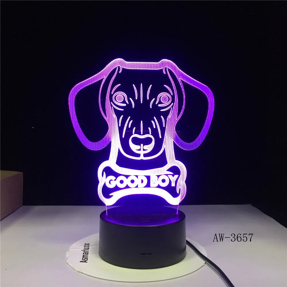 Colourful gradient LED table lamp with acrylic shade and remote control on a desk