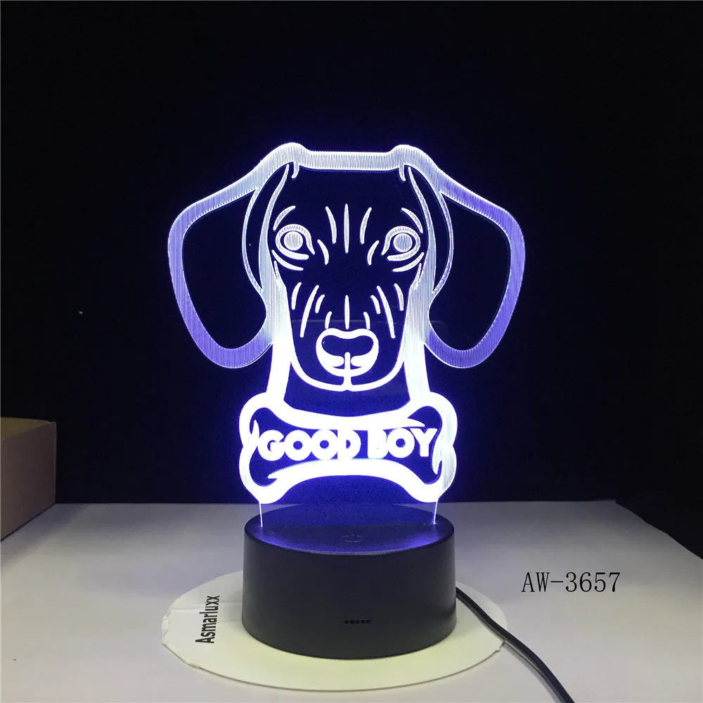 Colourful gradient LED table lamp with acrylic shade and remote control on a desk