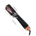 Black and pink infrared hot air comb with tourmaline ceramic heat conductors and adjustable temperature control