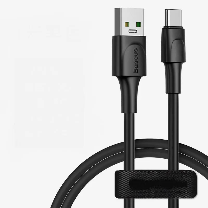 Baseus black and white Android charging cables in 1 metre and 2 metre lengths with Micro USB connectors
