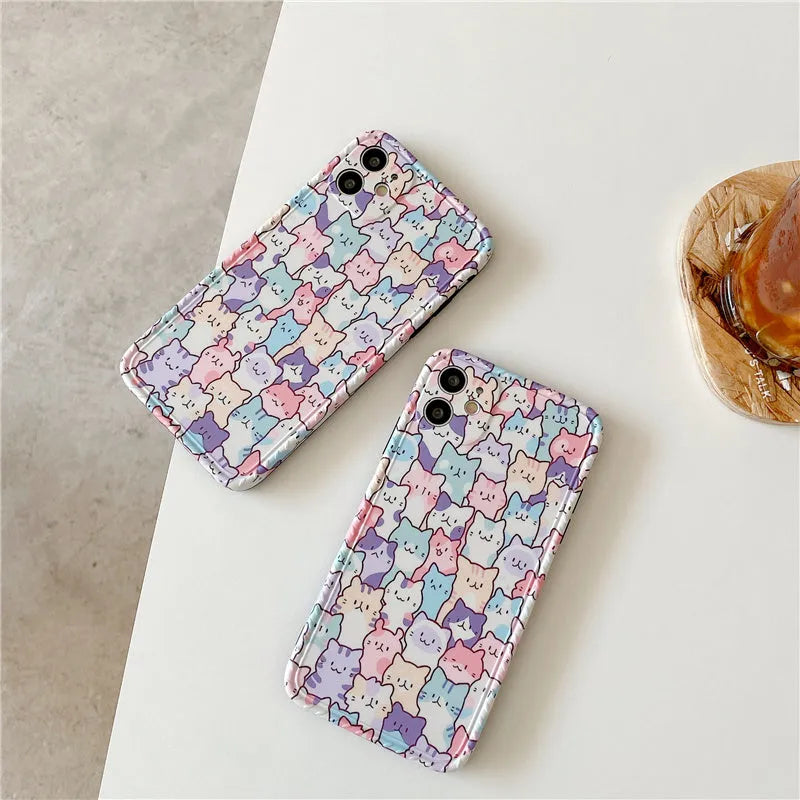 Colourful cartoon design TPU protective case for iPhone mobile phone.