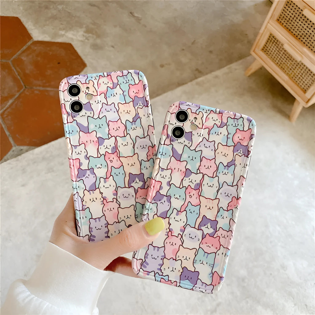 Colourful cartoon design TPU protective case for iPhone mobile phone.