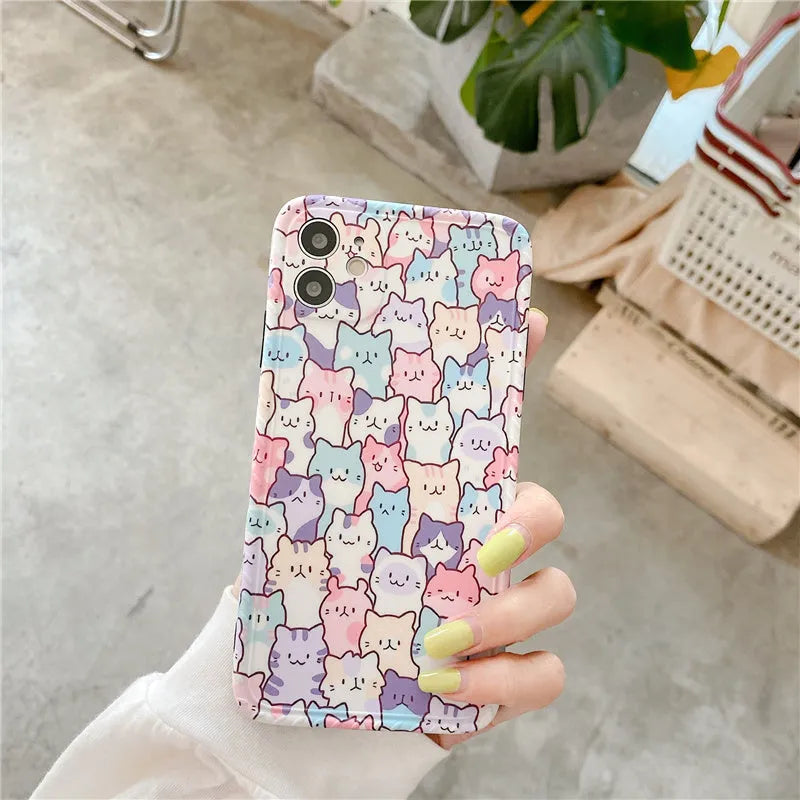 Colourful cartoon design TPU protective case for iPhone mobile phone.