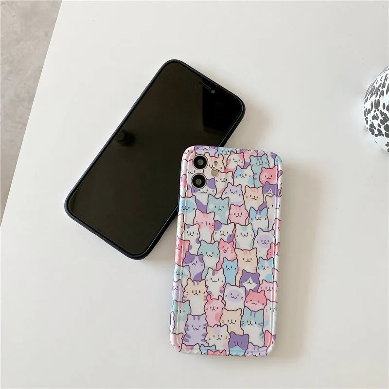 Colourful cartoon design TPU protective case for iPhone mobile phone.