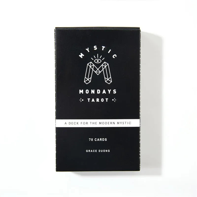 Mystic Mondays Tarot 78-card deck in black coated paper, board game cards for parent-child communication