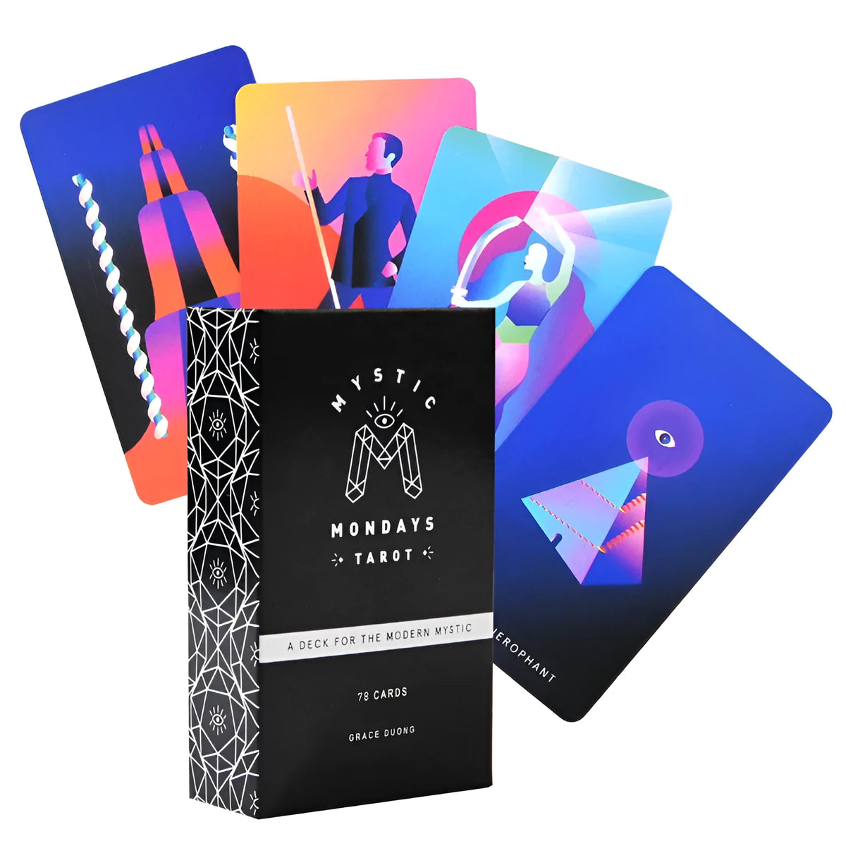 Mystic Mondays Tarot 78-card deck in black coated paper, board game cards for parent-child communication